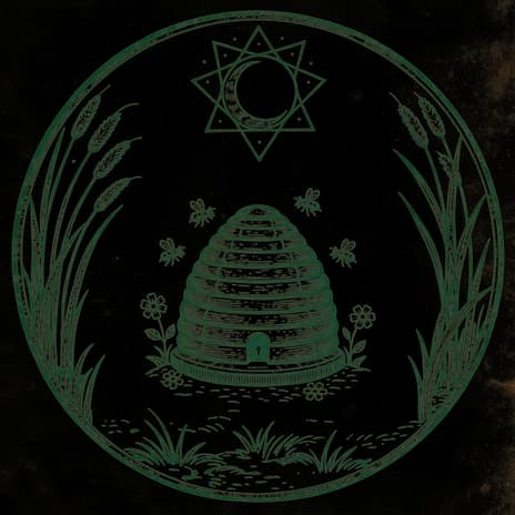 An engraved almanac emblem for dreaming of Bees