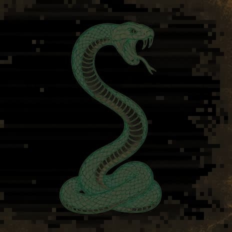 An engraved almanac emblem for dreaming of Snake Bite