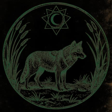 An engraved almanac emblem for dreaming of Wolf